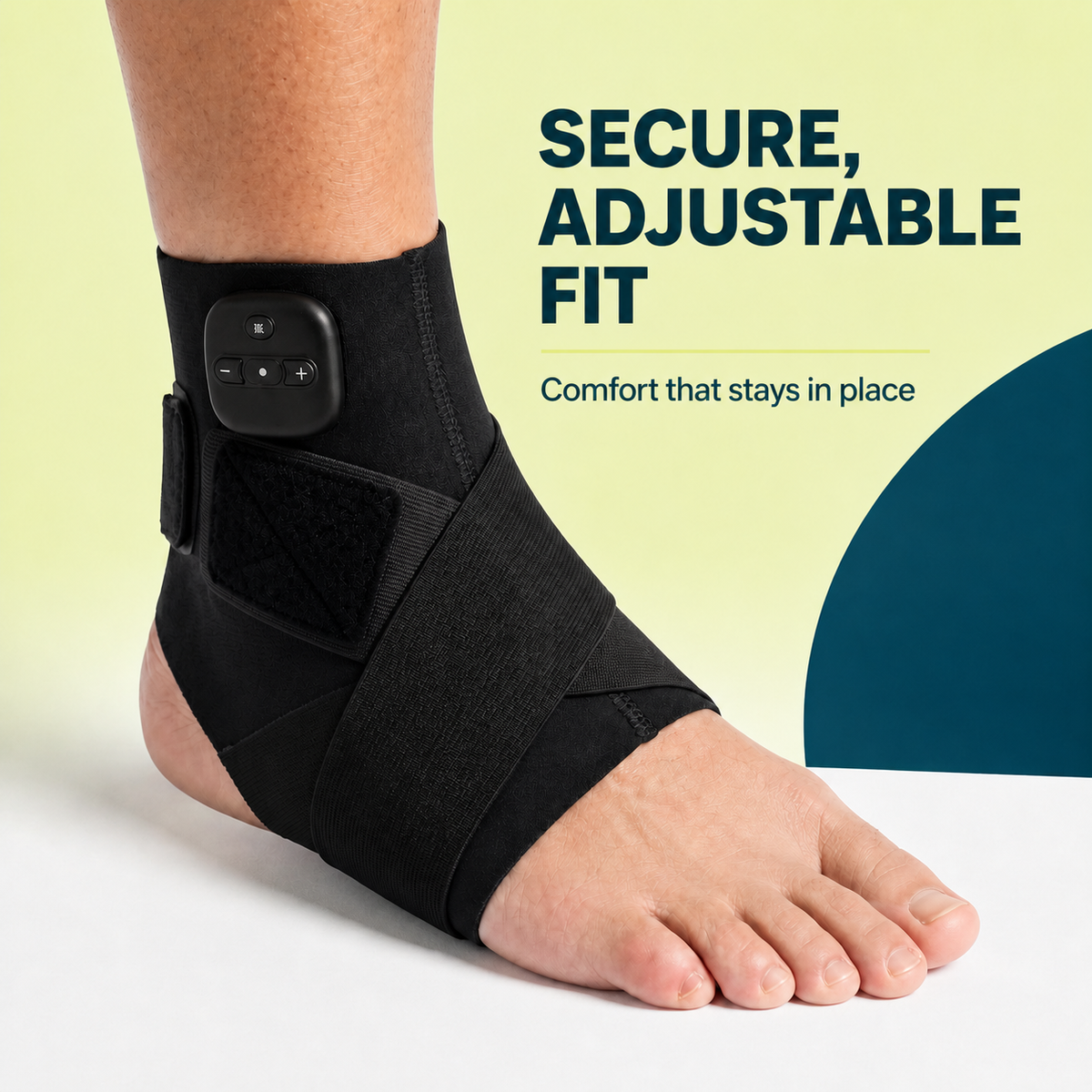 Lunara adjustable black ankle support with controller