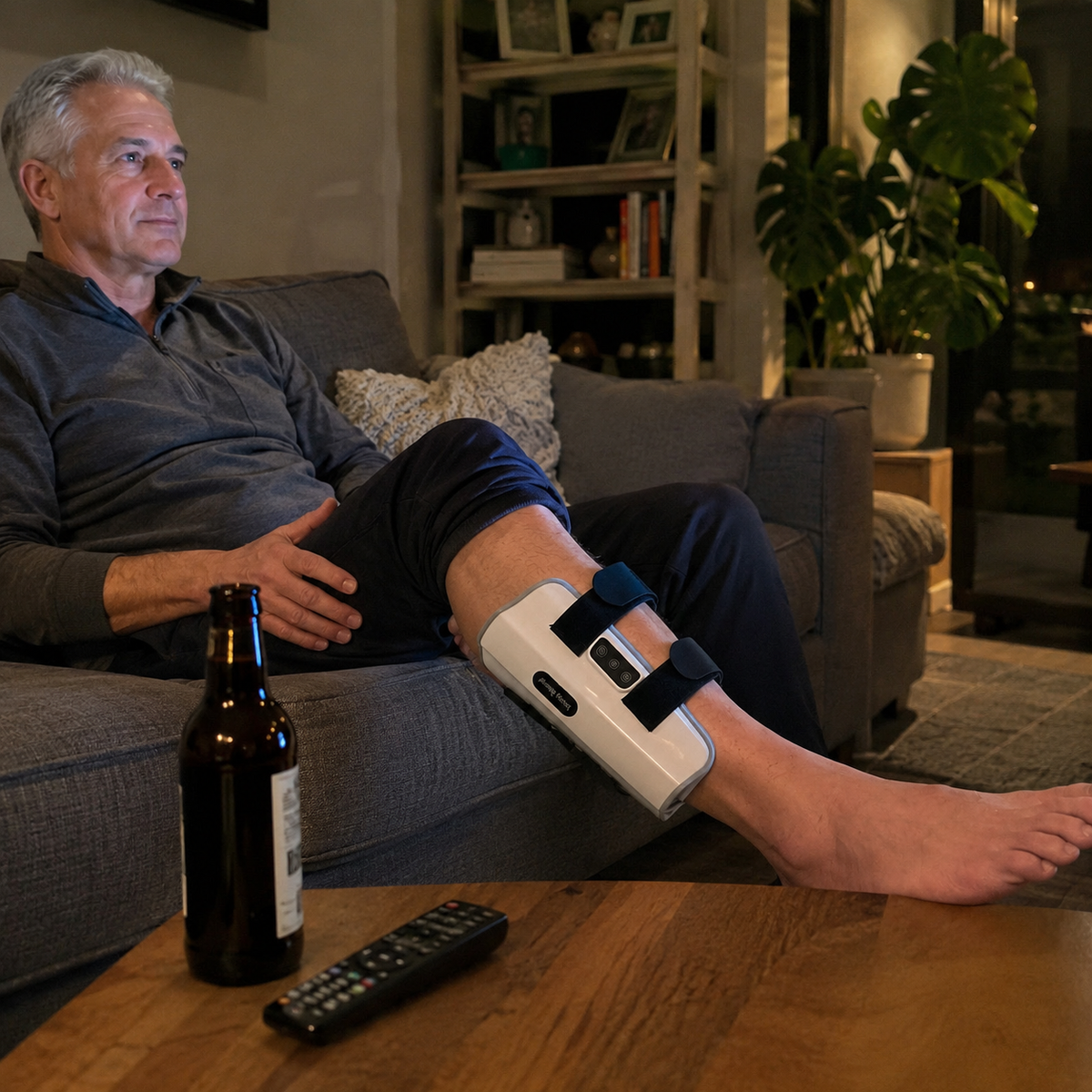 Lunara therapy sleeve shown in use at home